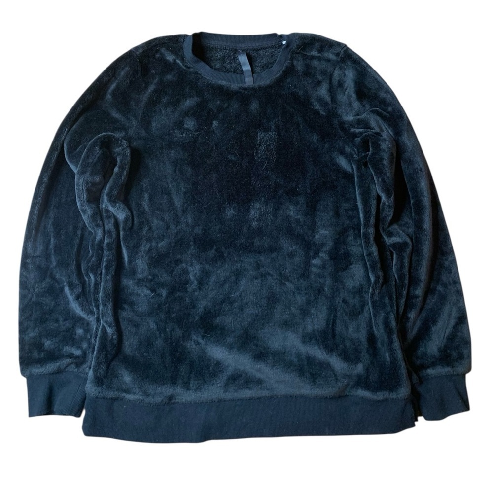 GAIAM Black Lux Plush Fleece Crewneck Sweatshirt - Size M - Picture 1 of 8